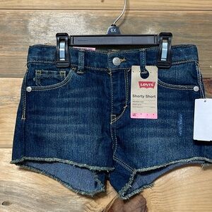 Levi’s Girls’ Shorty Short Adjustable Waist‎ Stretch Denim Shorts Size: 6X